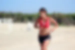 Lifeguard tournament girls on the beach