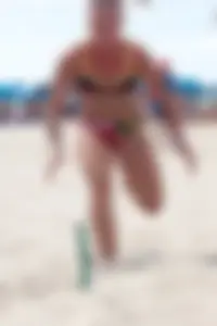 Lifeguard tournament girls on the beach
