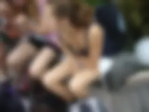 Girl With Thin Legs in Shorts Downblouse Creepshot