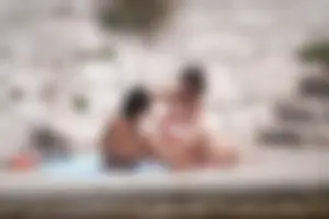 Nude girls on a beach in Hvar, Croatia