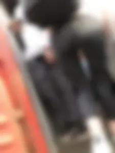 Skinny Candid Teen in Tight Black Jeans on a Train Station Gallery