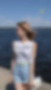 Very Cute Skinny Teen in Denim Shorts