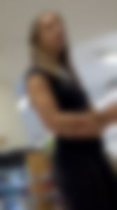 Girl In Black Leggings Has A Nice Little Bubble