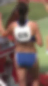 Candid track girls and runners