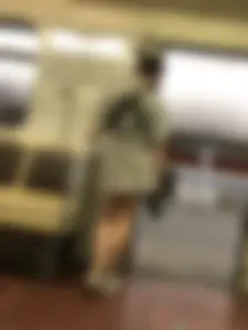 Cute Girl with Hot Legs in Subway Train Candid Closeups