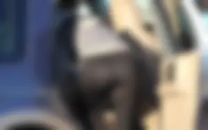 Skinny teen in leggings with vpl in the parking lot