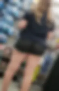 Blonde girl in mesh shorts **CLOSE UPS**