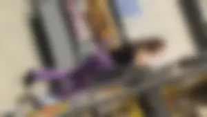 Skinny mom with jiggly little ass in purple leggings  ( VTL)