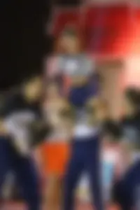 Bunch of athletic Thai cheerleaders at a competition
