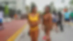 Two sexy ass black girls in thongs posing for the camera