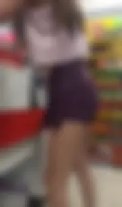 Very sexy Skinny girl in purple minishorts [OC]
