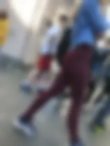 Perfect Ass And Fit Legs in Tight Red Jeans Street Crosswalk Creepshots Gallery