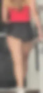 TIGHT WHITE ASS; BLACK SPANDEX SHORTS