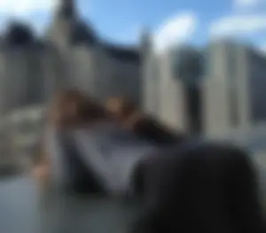 Girls Bending Over the Edge of the Roof in Yoga Pants