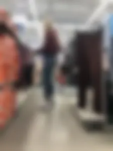 Cute Blonde Girl in Tight Blue Jeans Store Candid