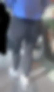 Girl with fit bubble booty in leggings going up elevator