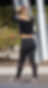 Sexy ass blonde in the parking lot in leggings with amazing body