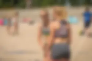 Beach volleyball babes in bikinis