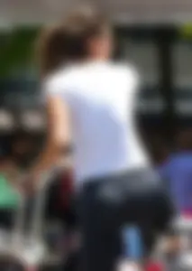 Sexy girl riding a bike in leggings with vtl