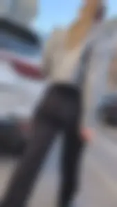 Hot blonde girl in tight black pants (oc)