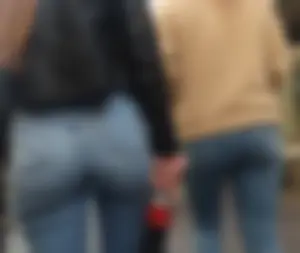 Various hot butts in tight jeans on the street and inside cafes, some teens too
