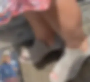 Feet Closeup of a Nice Candid Girl on a Street