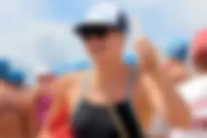 Lifeguard tournament girls on the beach
