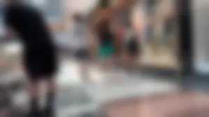 Brunette in green bikers (NON OC)