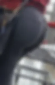 Juicy ass shorty latina in dark grey guess jeans (gif)