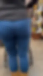 Milf in blue leggings with vpl bent over for us!!! pt1 (OC)
