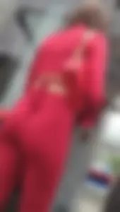 Hot minx in a slutty red outfit