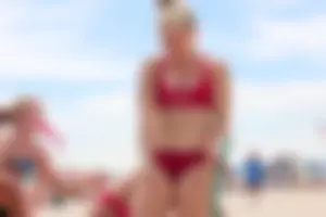 Lifeguard tournament girls on the beach