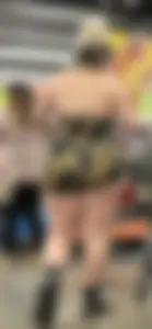 HOT Latina MILF showing off FAT ASS in revealing one-piece at grocery store