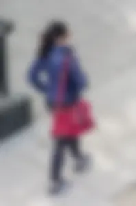 Brunette lady in leggings out walking