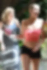 Hottie in black shorts and tube top