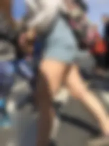 Sexy Girl in Denim Shorts With Awesome Legs on the Crosswalk Huge Creepshots Collection