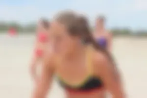 Lifeguard tournament girls on the beach