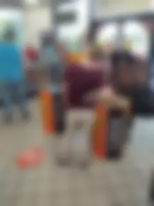 Girl in a gas station