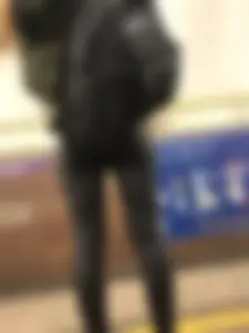 Hot Legs and Butt in Leather Pants on the Subway Station Creepshots