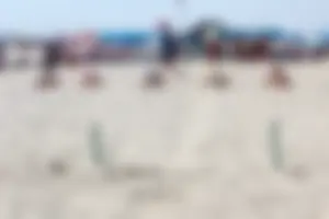 Lifeguard tournament girls on the beach