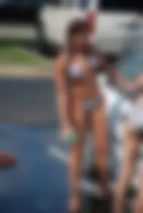 Various sexy girls at car washes in bikinis