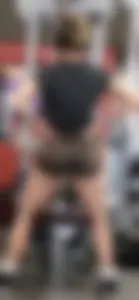 Super fit college gym girl showing off in shorts - all OC