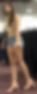 Thrift thot checking herself out in the giant mirror