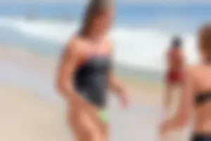 Lifeguard tournament girls on the beach
