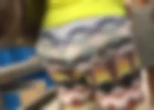 Milf shopping at Target in patterned leggings