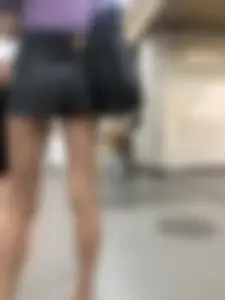 Perfect Long Candid Skinny Legs And Butt in Grey Jean Mini Shorts Closeups - Huge Subway Creepshots Gallery