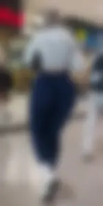 Breathtaking blonde German bimbo PAWG (BBL?) in navy leggings