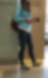 Skinny candid teen in tight jeans