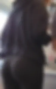 OC. Slim blonde nice butt with black leggings buried in her crack