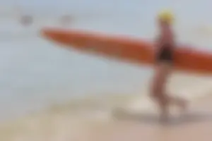 Lifeguard tournament girls on the beach